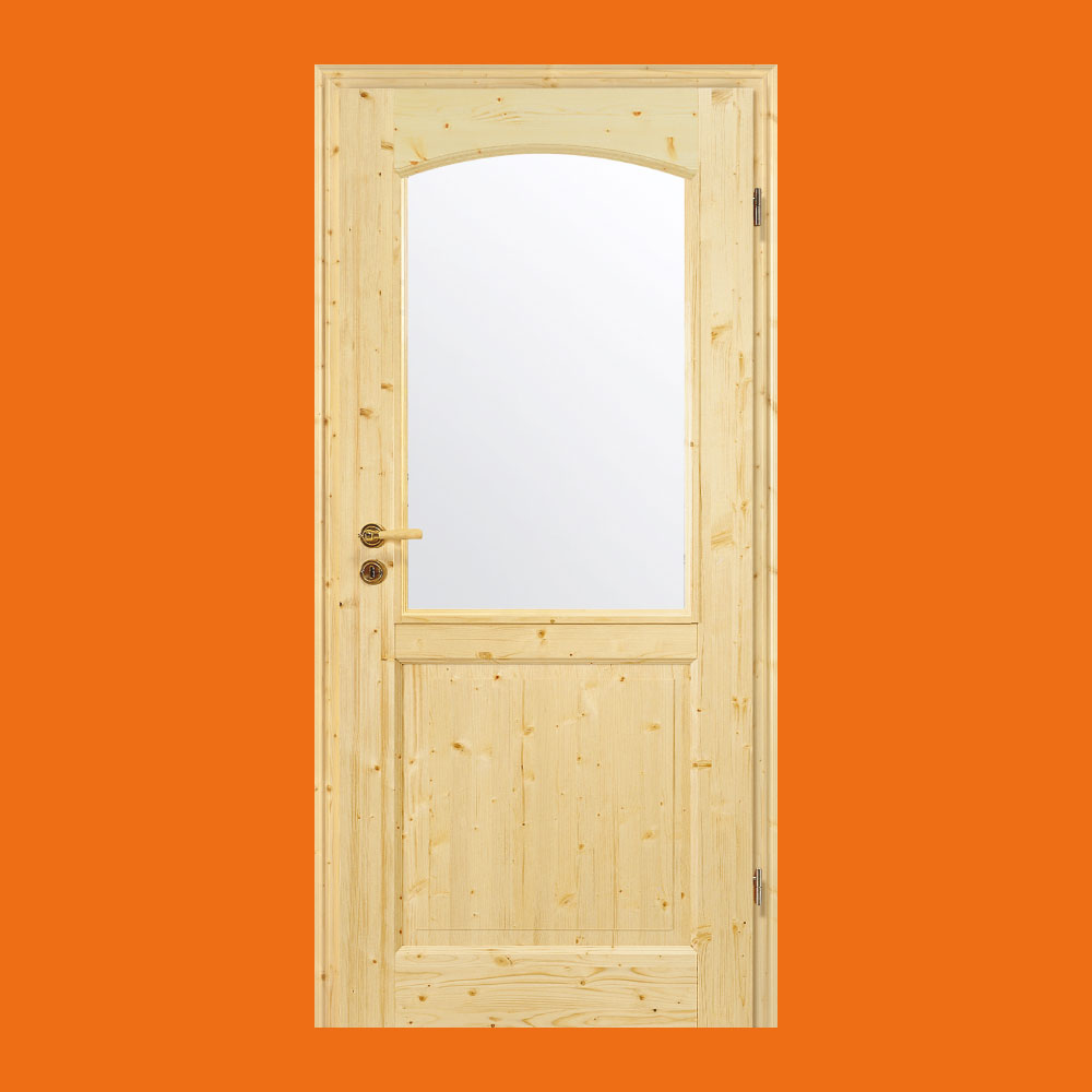 Tür Holz massiv stabil beige mit Lüftungsgitter Schreinerarbeit Anschlag  rechts kaufen
